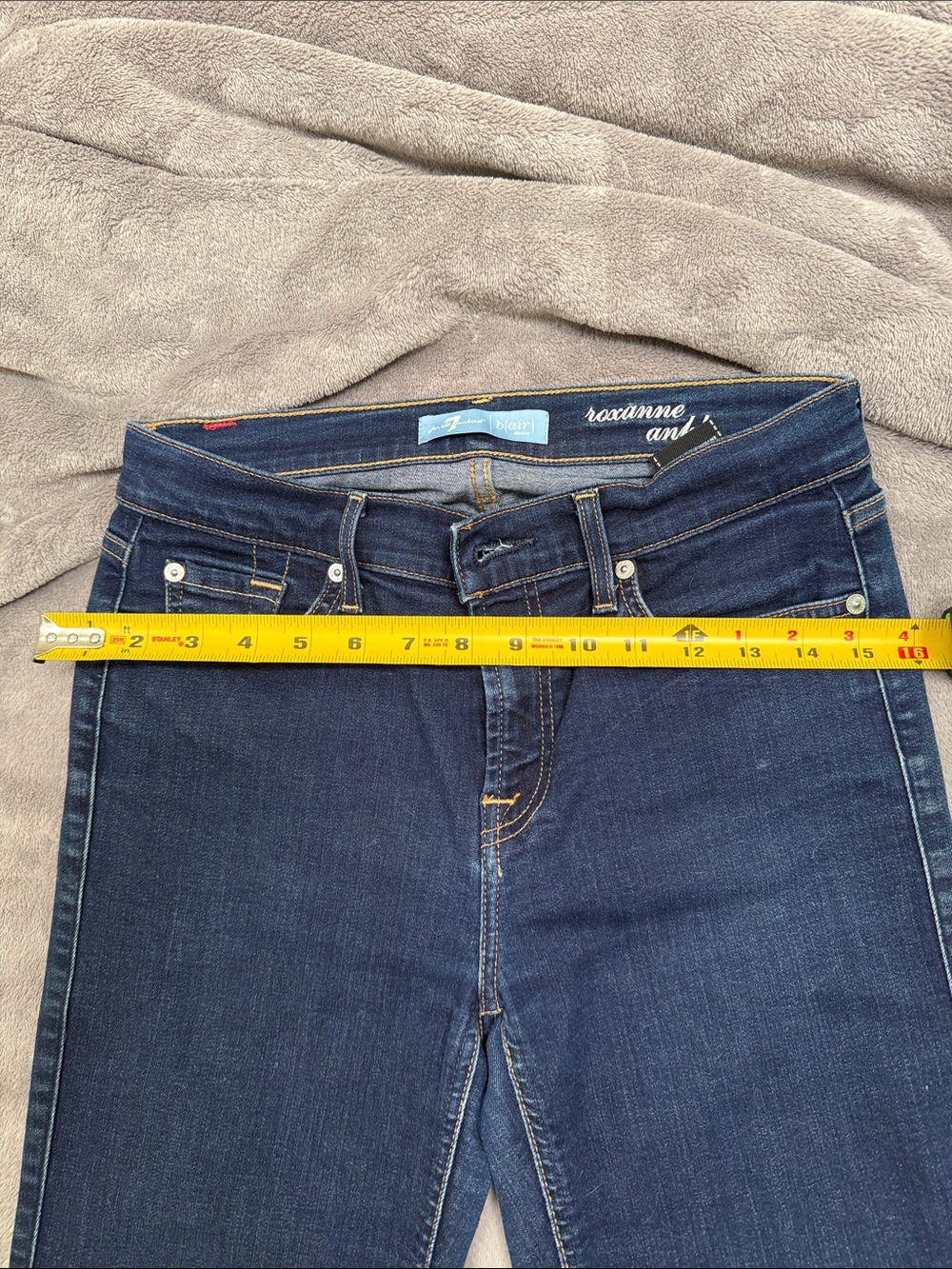 7 FAM Roxanne Anj Dark Blue Skinny Jeans - Stretch Denim